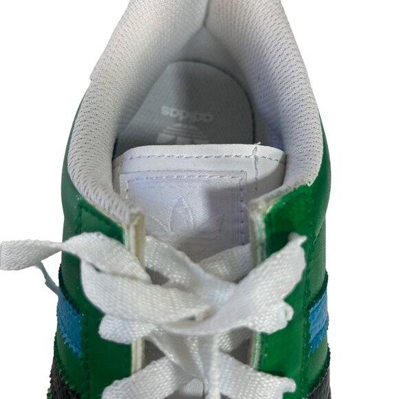 Adidas Custom Hand Painted Soccer Themed Sneakers Green Size 6.5 - Picture 12 of 13
